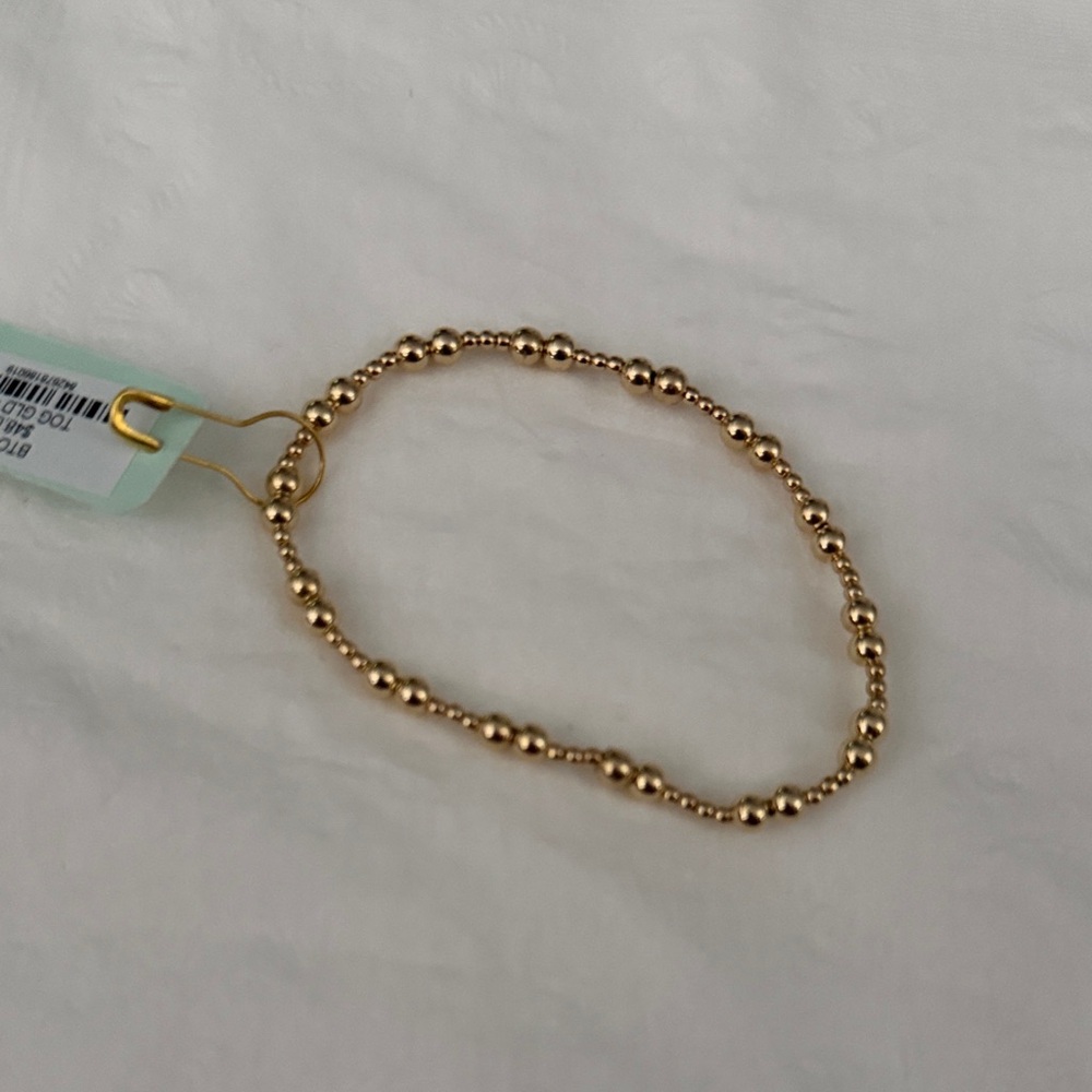 Enewton tog gold Gold 4mm Bead Elastic Bracelet NWT